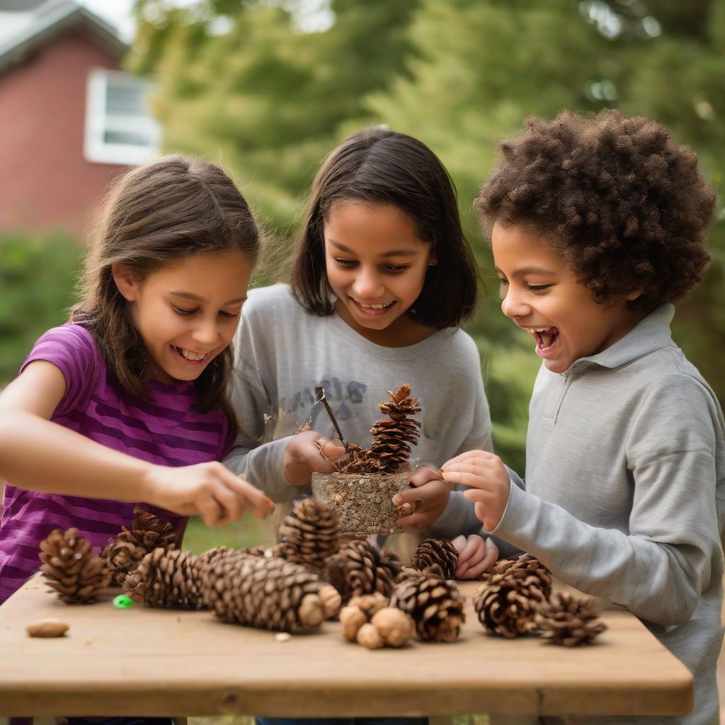 Kids Making Bird Feeders